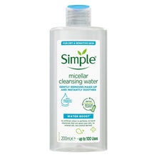 Load image into Gallery viewer, 2x 200ml or 400ml Simple Water Boost Hydrating Micellar Water For Dry Skin