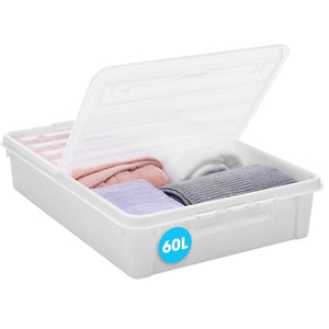 Smartstore Bedroller Underbed Storage Box with Transparent Foldable Lid, 60L