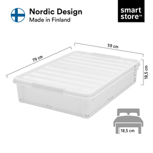 Smartstore Bedroller Underbed Storage Box with Transparent Foldable Lid, 60L