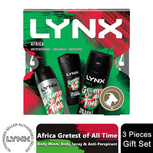 Load image into Gallery viewer, Lynx Africa Body Wash, Body Spray &amp; Anti-Perspirant 3pcs Gift Set for Him