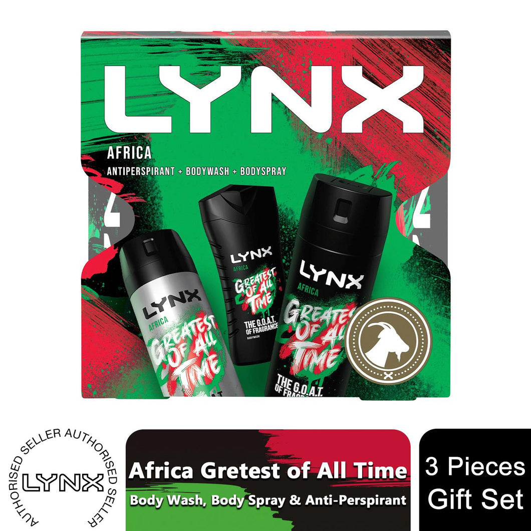 Lynx Africa Body Wash, Body Spray & Anti-Perspirant 3pcs Gift Set for Him