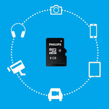 Load image into Gallery viewer, Philips Micro SDHC Class 10 Ultra Speed Memory Card with Adapter, 8 GB