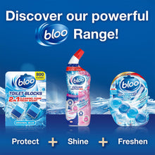 Load image into Gallery viewer, Bloo Toilet Rim Blocks Original Blue Clean+Fresh with Fresh Fragrance, 2x50g