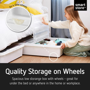 Smartstore Bedroller Underbed Storage Box with Transparent Foldable Lid, 60L