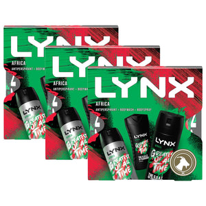 Lynx Africa Body Wash, Body Spray & Anti-Perspirant 3pcs Gift Set for Him