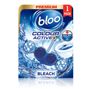 Bloo Colour Active Anti-Limescale Odour Stop Bleach Toilet Rim Block, 50g - 6 PK