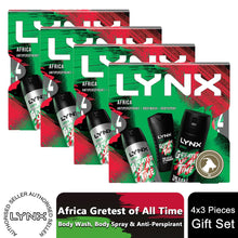 Load image into Gallery viewer, Lynx Africa Body Wash, Body Spray &amp; Anti-Perspirant 3pcs Gift Set for Him