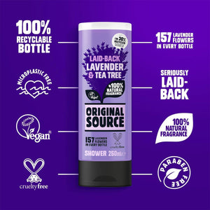 Original Source Vegan Shower Gel Lavender 250ml, 6 Pack