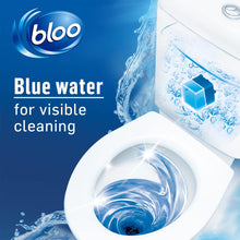 Load image into Gallery viewer, Bloo Toilet Rim Blocks Original Blue Clean+Fresh with Fresh Fragrance, 4x50g