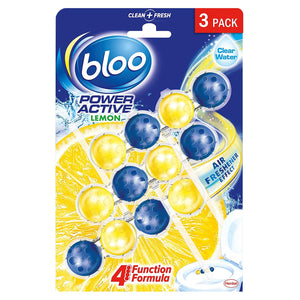 Bloo Power Active Toilet Rim Block Lemon Anti-Limescale 3 x 50g 5 packs