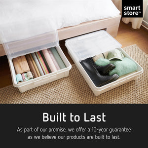 Smartstore Bedroller Underbed Storage Box with Transparent Foldable Lid, 60L