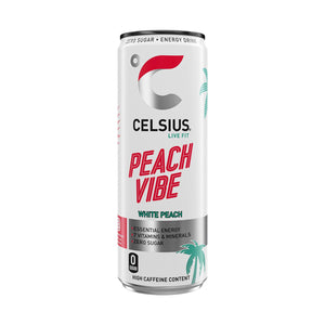 Celsius Live Fit Sparkling Energy Drink Peach Vibe with Zero Sugar 355ml, 12 Pk