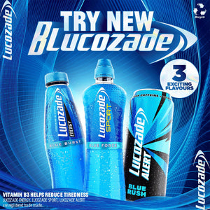 Lucozade Alert Blue Rush High Caffeine & Vitamin B3 Energy Drink, 24x500ml