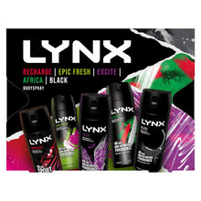 Load image into Gallery viewer, Lynx Body Sprays Multi Fragrance Edition 48H Fresh 5Pcs Gift Set for Him