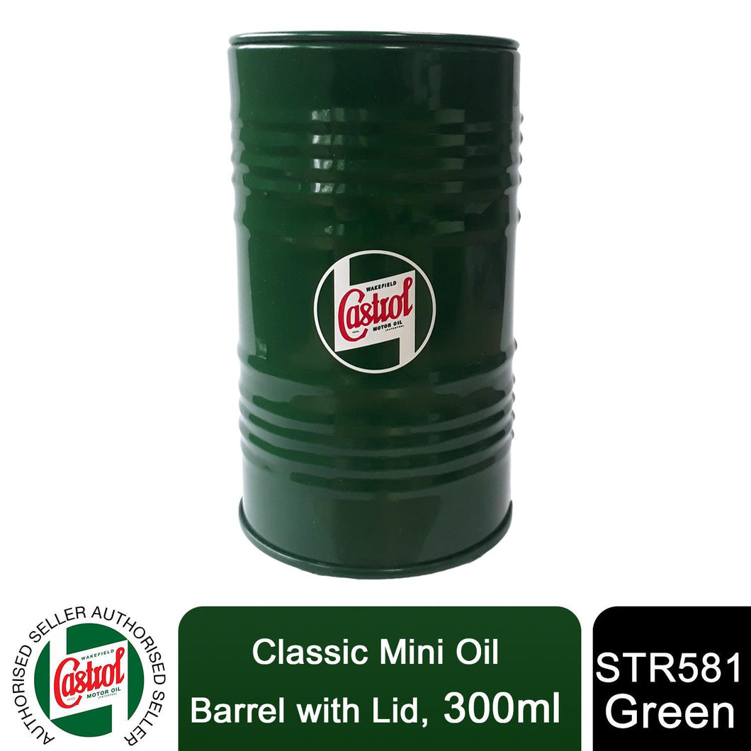 Castrol Classic Green Mini Oil Barrel with Removable Lid for Desk Tidy, 300ml