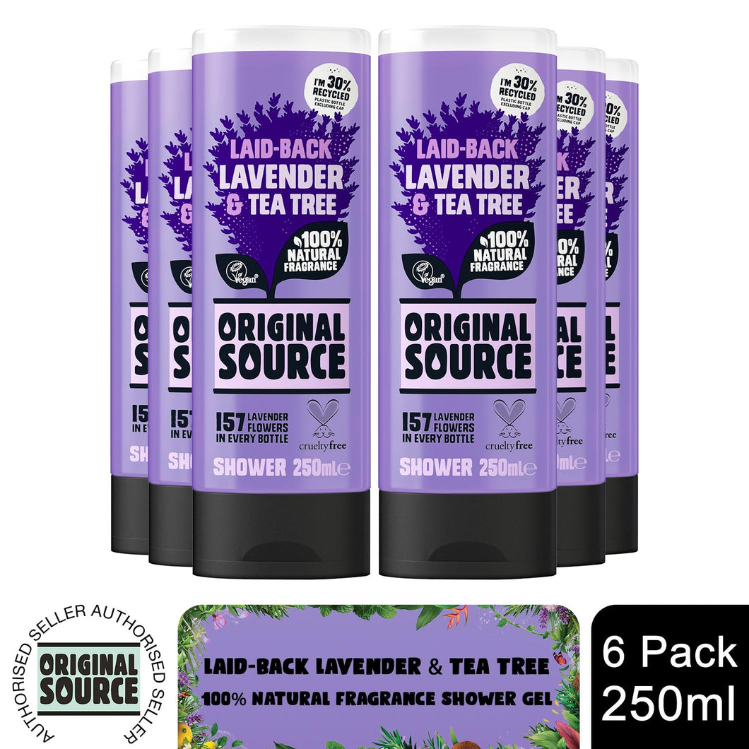 Original Source Vegan Shower Gel Lavender 250ml, 6 Pack