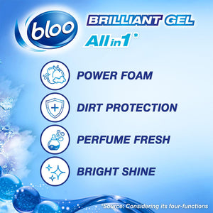 Bloo Toilet Rim Blocks Brilliant Gel All in 1 Cleaner Arctic Ocean Scent, 42g