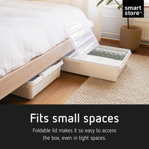 Smartstore Bedroller Underbed Storage Box with Transparent Foldable Lid, 60L