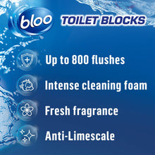 Load image into Gallery viewer, Bloo Toilet Rim Blocks Original Blue Clean+Fresh with Fresh Fragrance, 4x50g