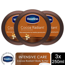 Load image into Gallery viewer, Vaseline Jelly Intensive Care Cocoa Radiant Moisture Rich Body Butter 250ml, 3pk