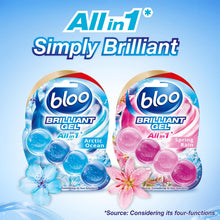 Load image into Gallery viewer, Bloo Toilet Rim Blocks Brilliant Gel All in 1 Cleaner Arctic Ocean Scent, 42g