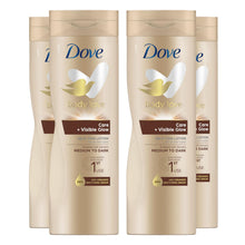 Load image into Gallery viewer, 4pk of 400ml Dove Visible Glow Self-Tan Lotion of Medium to Dark Skin