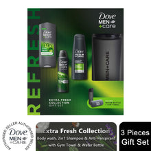 Load image into Gallery viewer, Dove Men+Care Extra Fresh Collection Gift Set for Him with Bottle &amp; Gym Towel
