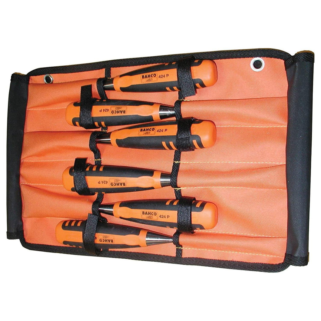 BAHCO 424P-S6-ROLL B/E CHISEL SET (6)IN ROLL