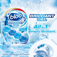 Load image into Gallery viewer, Bloo Toilet Rim Blocks Brilliant Gel All in 1 Cleaner Arctic Ocean Scent, 42g