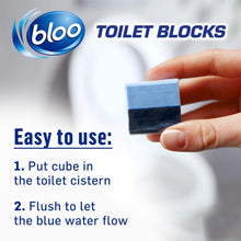 Load image into Gallery viewer, Bloo Toilet Rim Blocks Original Blue Clean+Fresh with Fresh Fragrance, 2x50g