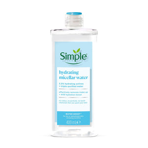 2x 400ml Simple Water Boost Micellar Cleansing Water For Dehydrated Dry Skin