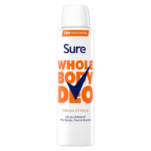 Load image into Gallery viewer, Sure Women Fresh Citrus Whole Body Deodorant Spray Aluminium Free 150ml, 6 Pack
