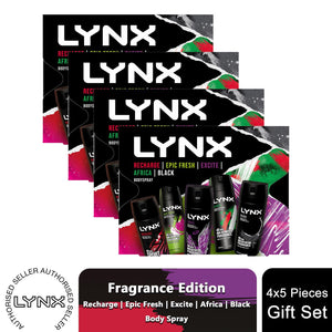 Lynx Body Sprays Multi Fragrance Edition 48H Fresh 5Pcs Gift Set for Him