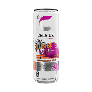 Celsius Sparkling Energy Drink Mango Passionfruit with Zero Sugar 355ml, 12 Pack