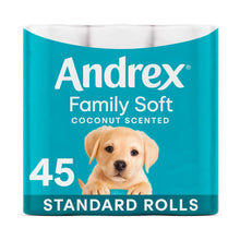 Load image into Gallery viewer, Andrex Toilet Rolls Coconut Fresh x45 2 Ply Toilet Tissue Paper