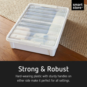 Smartstore Bedroller Underbed Storage Box with Transparent Foldable Lid, 60L