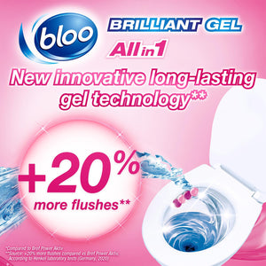 Bloo Toilet Rim Blocks Brilliant Gel All in 1 Cleaner Spring Rain Scent, 42g