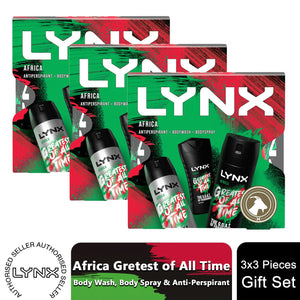 Lynx Africa Body Wash, Body Spray & Anti-Perspirant 3pcs Gift Set for Him