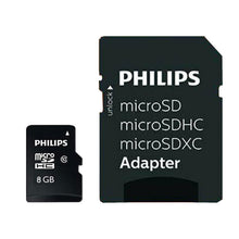 Load image into Gallery viewer, Philips Micro SDHC Class 10 Ultra Speed Memory Card with Adapter, 8 GB