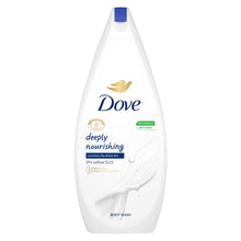 Load image into Gallery viewer, 3pk of 720ml Dove Deeply Nourishing Skin Natural Moisturiser Body Wash