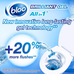 Bloo Toilet Rim Blocks Brilliant Gel All in 1 Cleaner Arctic Ocean Scent, 42g