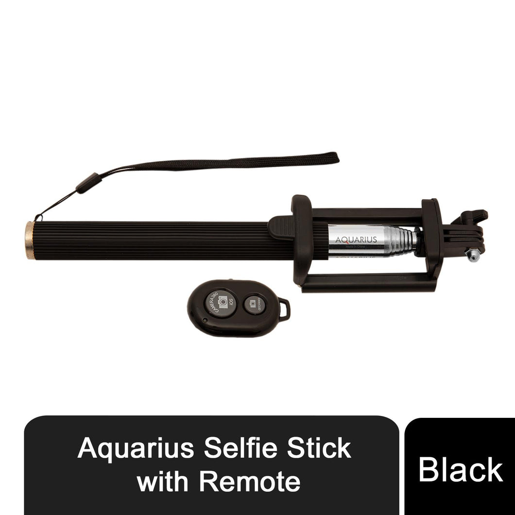 Aquarius Bluetooth Selfie Stick with Wireless Trigger, Lightweight, Black