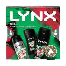 Load image into Gallery viewer, Lynx Africa Body Wash, Body Spray &amp; Anti-Perspirant 3pcs Gift Set for Him