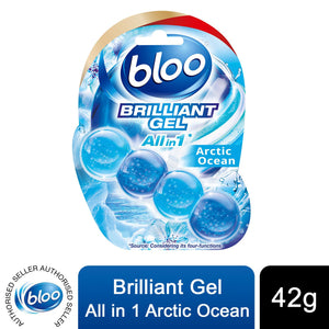 Bloo Toilet Rim Blocks Brilliant Gel All in 1 Cleaner Arctic Ocean Scent, 42g