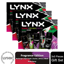 Load image into Gallery viewer, Lynx Body Sprays Multi Fragrance Edition 48H Fresh 5Pcs Gift Set for Him