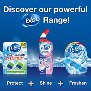 Bloo Toilet Rim Blocks Limescale Prevention with 2in1 Cleaning Foam, 2x50g