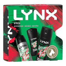 Load image into Gallery viewer, Lynx Africa Body Wash, Body Spray &amp; Anti-Perspirant 3pcs Gift Set for Him