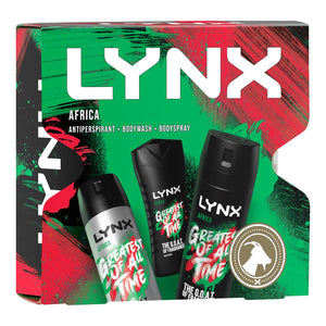 Lynx Africa Body Wash, Body Spray & Anti-Perspirant 3pcs Gift Set for Him