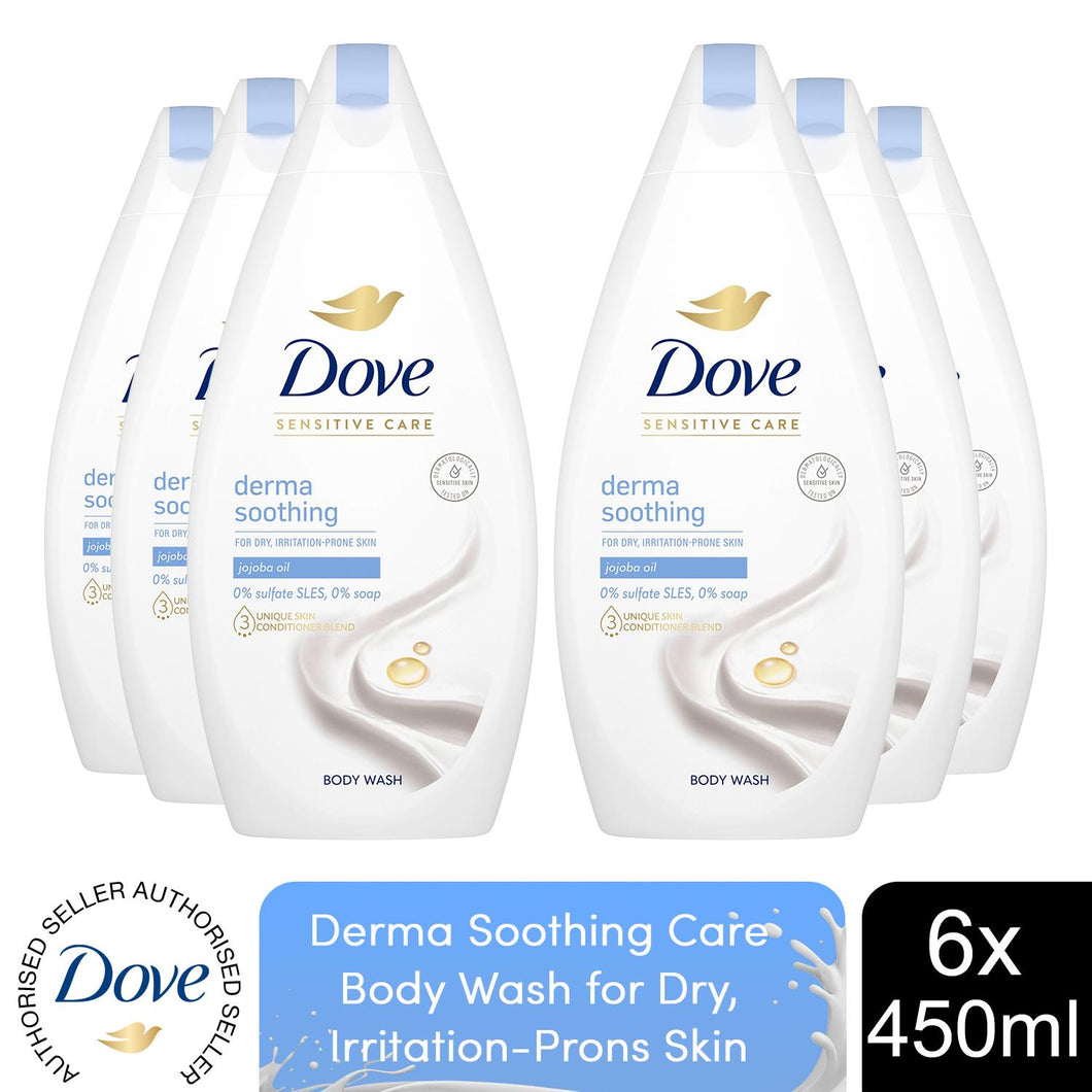 Dove Soothing Care Ultra Gentle Cleansing Body Wash, 6pk of 450ml