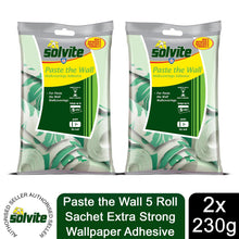 Load image into Gallery viewer, 2x Solvite Paste the Wall 5 Roll Sachet Extra strong Wallpaper Adhesive, 230g